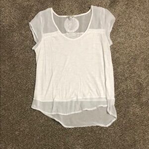 Lucky Brand White Sheer Blouse